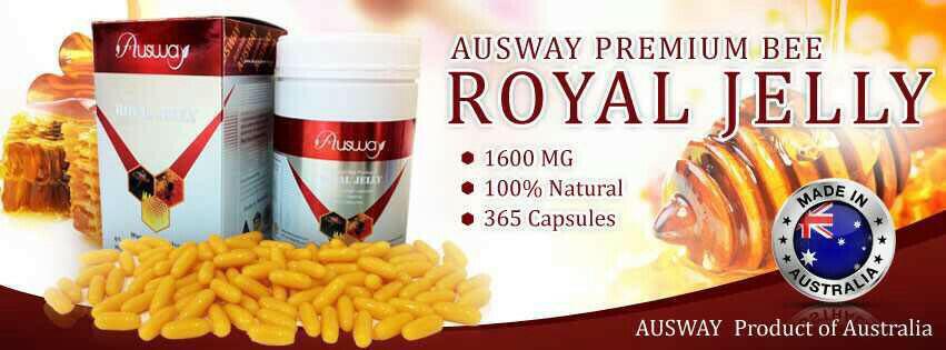 Ausway Royal Jelly 1,600 mg 6 % 10 HDA / Premium Bee Products 365 Soft Capsules นมผึ้งเข้มข้น