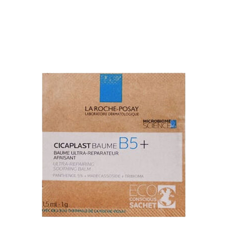 Cicaplast Baume B5+ 1.5ml บาล์มบำรุงผิว สูตรเข้มข้นสำหรับผิวหน้า ช่วยปลอบประโลมและฟื้นบำรุงสภาพผิว ไม่เหนียวเหนอะหนะ ผสานส่วนผสมของน้ำแร่จากลา โรช-โพเซย์